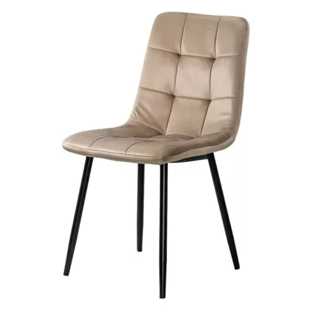 Scaun living catifea BUC 211 Bej – design modern, picioare metalice, confort premium