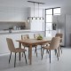 4 scaune living catifea BUC 211 Bej – cadru metalic modern