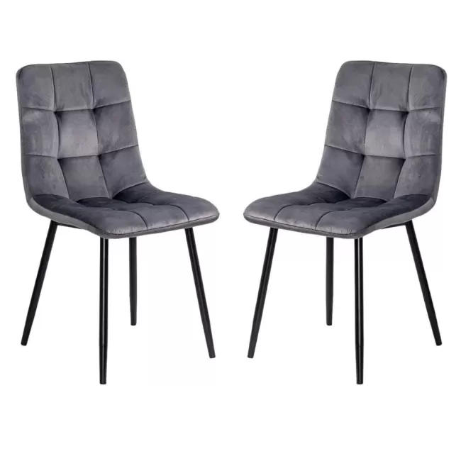 Scaun living catifea BUC 211 Gri – cadru metalic modern