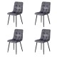 4 scaune living catifea BUC 211 Gri – cadru metalic modern