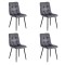 4 scaune living catifea BUC 211 Gri – design modern, picioare metalice, confort premium