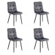4 scaune living catifea BUC 211 Gri – cadru metalic modern