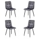 4 scaune living catifea BUC 211 Gri – cadru metalic modern