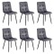 6 scaune living catifea BUC 211 Gri – design modern, picioare metalice, confort premium