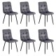 6 scaune living catifea BUC 211 Gri – cadru metalic modern