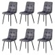 6 scaune living catifea BUC 211 Gri – cadru metalic modern