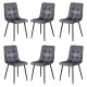 6 scaune living catifea BUC 211 Gri – cadru metalic modern