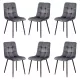 6 scaune living catifea BUC 211 Gri – cadru metalic modern