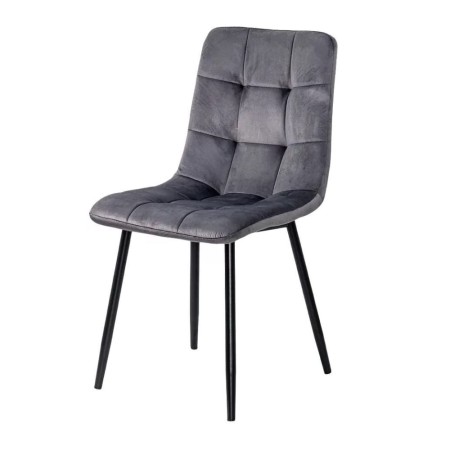 Scaun living catifea BUC 211 Gri – design modern, picioare metalice, confort premium