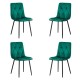 4 scaune living catifea BUC 211 Verde – cadru metalic modern