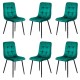 6 scaune living catifea BUC 211 Verde – cadru metalic modern