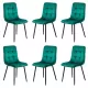 6 scaune living catifea BUC 211 Verde – cadru metalic modern
