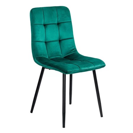 Scaun living catifea BUC 211 Verde – design modern, picioare metalice, confort premium