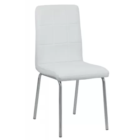 Set 4 scaune de bucătărie piele ecologică culoarea alb