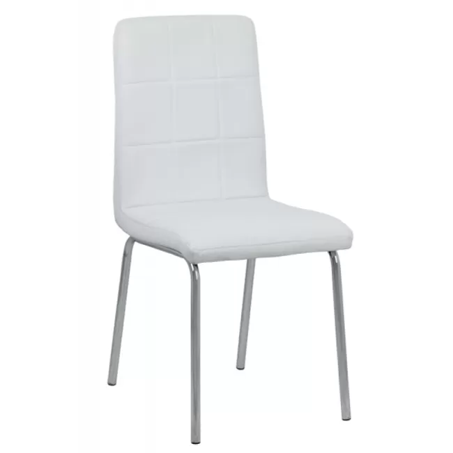 Set 4 scaune de bucătărie piele ecologică culoarea alb