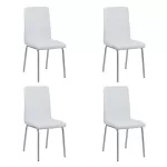 Set 4 scaune de bucătărie piele ecologică culoarea alb