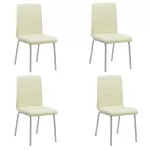 Set 4 scaune de bucătărie piele ecologică culoarea crem