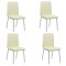 Set 4 scaune de bucătărie piele ecologică culoarea crem