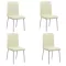 Set 4 scaune de bucătărie piele ecologică culoarea crem