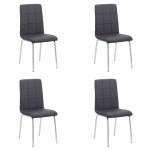 Set 4 scaune de bucătărie piele ecologică maro