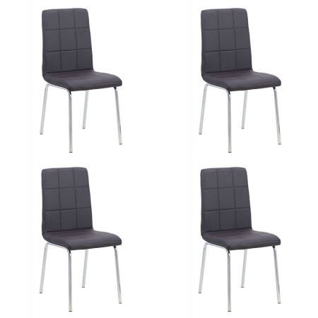 Set 4 scaune de bucătărie piele ecologică maro