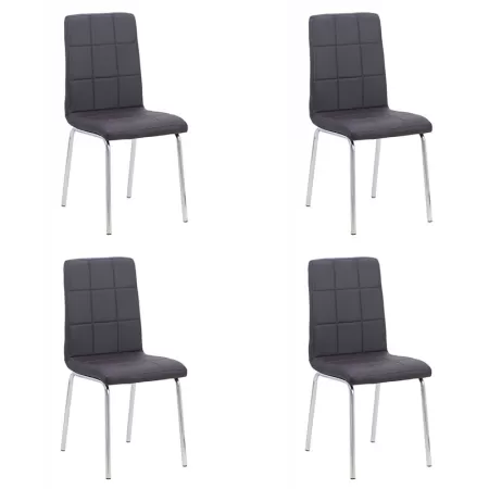 Set 4 scaune de bucătărie piele ecologică maro