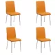 Set 4 scaune de bucătărie piele ecologică culoarea portocaliu