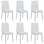 Set 6 scaune de bucătărie piele ecologică culoarea alb
