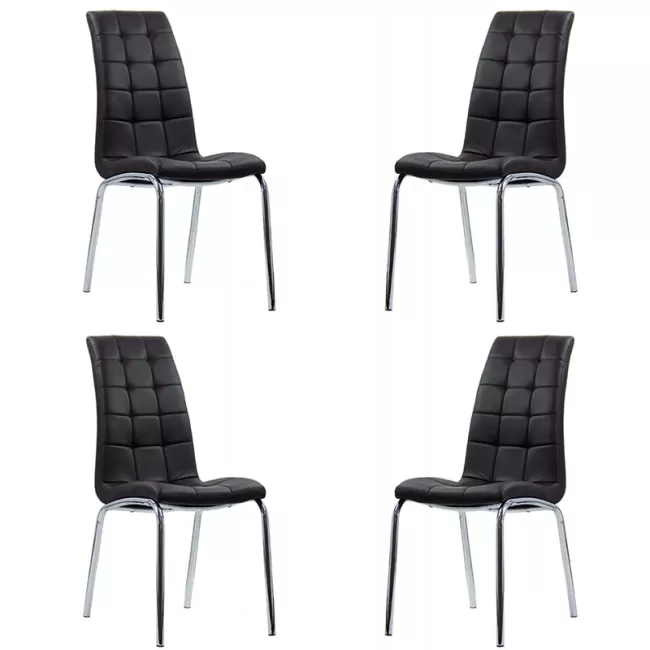 Set 4 scaune de bucătărie cadrul metalic cromat