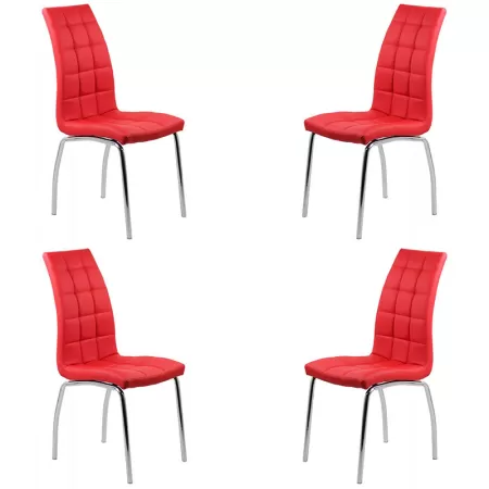 Set 4 scaune de bucătărie cadrul metalic cromat