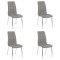 Set 4 scaune de bucătărie cadrul metalic cromat