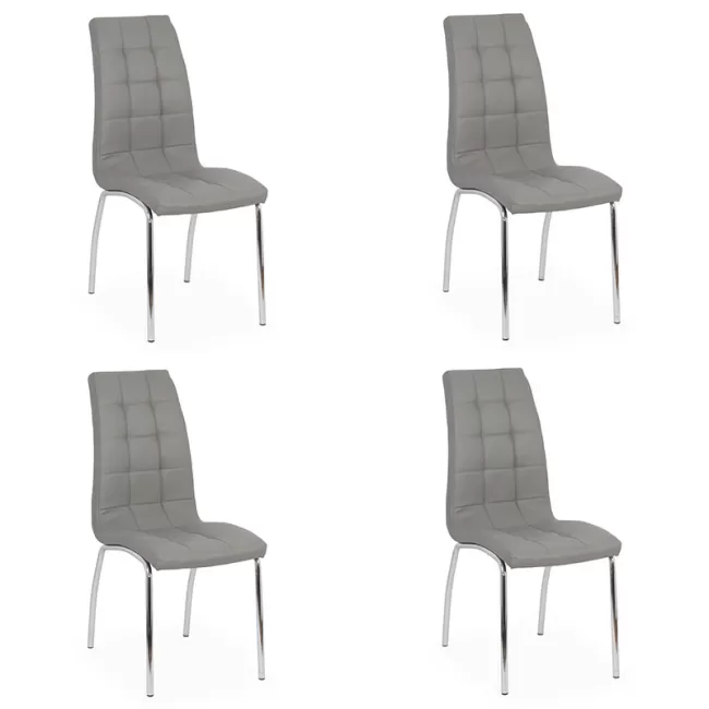 Set 4 scaune de bucătărie cadrul metalic cromat