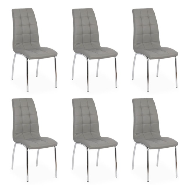 Set 6 scaune de bucatarie cadrul metalic cromat