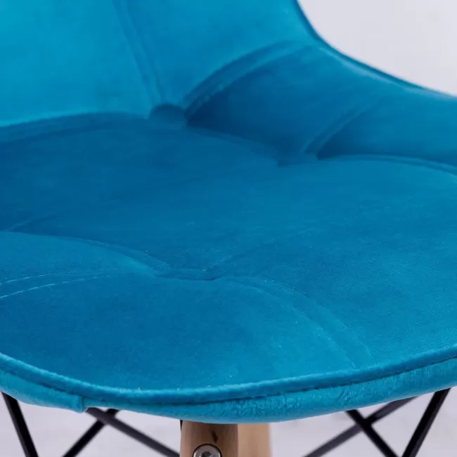 Scaune bucătărie living din catifea BUC 232V albastru