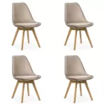 4 scaune bucătărie-living catifea pe bej