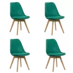 4 scaune bucătărie-living catifea pe verde