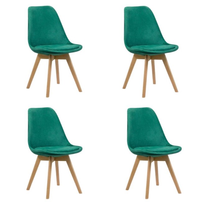 4 scaune bucătărie-living catifea pe verde