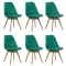 6 scaune bucătărie-living catifea pe verde