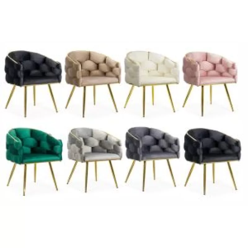 7 scaune din catifea cu picioare aurii reglabile BUC 251