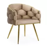 Scaune living din catifea, picioare aurii reglabile BUC 251 Bej