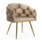 Scaune living din catifea, picioare aurii reglabile BUC 251 Bej