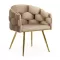 Scaune living din catifea, picioare aurii reglabile BUC 251 Bej