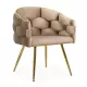 Scaune living din catifea, picioare aurii reglabile BUC 251 Bej