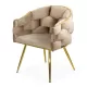 Scaune living din catifea, picioare aurii reglabile BUC 251 Bej