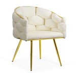 Scaune living din catifea, picioare aurii reglabile BUC 251 Crem Scaune living din catifea, picioare aurii reglabile BUC 251 Crem