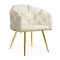 Scaune living din catifea, picioare aurii reglabile BUC 251 Crem