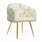 Scaune living din catifea, picioare aurii reglabile BUC 251 Crem