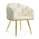 Scaune living din catifea, picioare aurii reglabile BUC 251 Crem