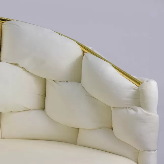 Scaune living din catifea, picioare aurii reglabile BUC 251 Crem