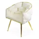 Scaune living din catifea, picioare aurii reglabile BUC 251 Crem
